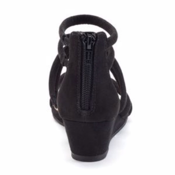 LC LAUREN CONRAD Sandals Taupe Tube Strap Wedge - Picture 2 of 6